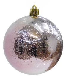 Χριστουγεννιάτικη Μπάλα Ροζ 8cm 237410 (Thumb 1)