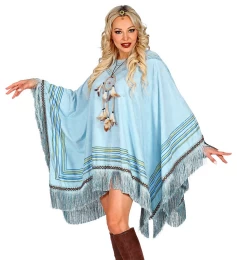 Azure Suede Look Poncho 42932 (Thumb 2)