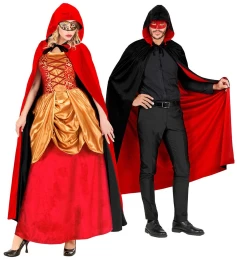 Κάπα Διπλής Όψης με Κουκούλα Μαύρο Κόκκινο 140cm 3576R-318179 Deluxe (Thumb 3)