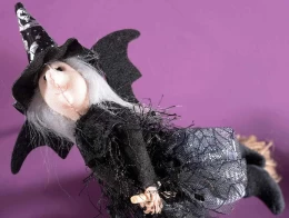 Διακοσμητικό Στολίδι Ιπτάμενη Μάγισσα 28cm 160920a (Thumb 2)