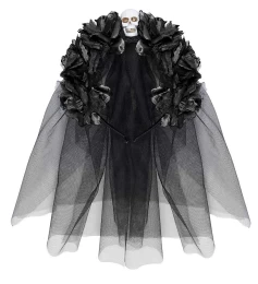 Αποκριάτικη Στέκα με Μαύρα Λουλούδια και Βέλο 04174 (Thumb 2)