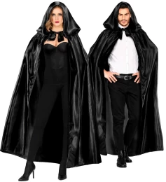 Αποκριάτικη Μαύρη Κάπα Ντόμινο Satin 145cm 318258 (Thumb 1)