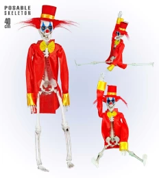 Halloween Διακοσμητικός Killer Clown Skeleton με σπαστές αρθρώσεις 40cm 319490 (Thumb 4)