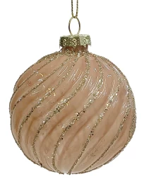 Ροζ απόχρωση Γυάλινη Χριστουγεννιάτικη Μπάλα 8cm 50187117 (Thumb 1)