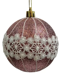 Ροζ Χριστουγεννιάτικη Μπάλα 8cm 50190124 (Thumb 1)