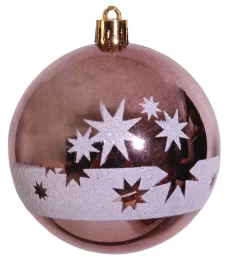 Ροζ Γυαλιστερό Χριστουγεννιάτικη Μπάλα 8cm 223955a (Thumb 1)