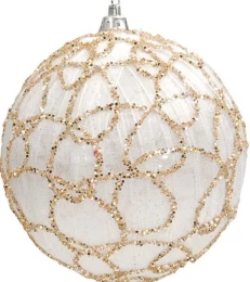 Άσπρη Χριστουγεννιάτικη Μπάλα 8cm 203643 (Thumb 1)