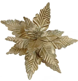 Χριστουγεννιάτικο Διακοσμητικό Λουλούδι Χρυσό 33cm 237561 (Thumb 1)