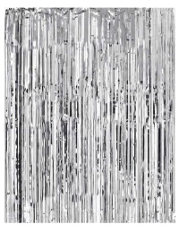 Διακοσμητική Κουρτίνα με Ασημί Κρόσια 100x h200cm 237552 (Thumb 1)