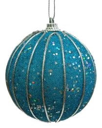 Γαλάζια Χριστουγεννιάτικη Μπάλα 8cm 237565 (Thumb 1)