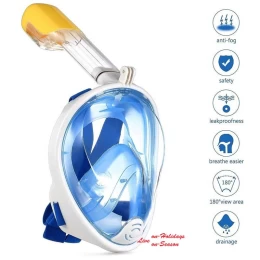 Μάσκα Θαλάσσης Full Face Μαύρη με Βάση για Action Camera Free Breath M2068G S-M 884955 (Thumb 3)