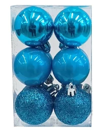 Σετ 12 τεμ. Χριστουγεννιάτικες Μπάλες Γαλάζιες σε 3 Αποχρώσεις 4cm 236333b (Thumb 1)