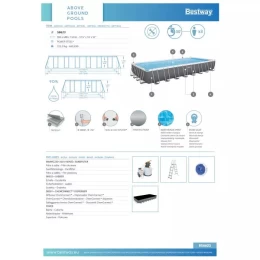 Power Steel POOL SET BESTWAY Ορθογώνια Πισίνα PVC με Μεταλλικό Σκελετό, Αντλία Φίλτρου (Thumb 5)