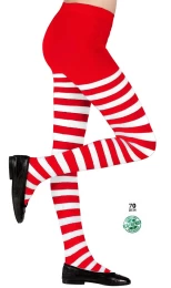 Παιδικό Καλσόν Ριγέ Άσπρο Κόκκινο 70 DEN 01232 - 4 έως 6 ετών (Thumb 2)