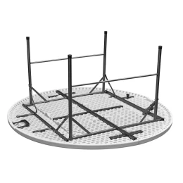 ΤΡΑΠΕΖΙ ΜΕΤΑΛΛΙΚΟ  CATERING  ΣΤΡΟΓΓΥΛΟ ΠΤΥΣΣΟΜΕΝΟ ΛΕΥΚΟ-ΔΙΑΣΤΑΣΕΙΣ: L160xH74 cm (Thumb 2)