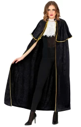 Αποκριάτικη Μαύρη Κάπα Venetian Cape with Jabot 142cm 3579J - 318862 (Thumb 3)