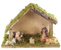 Χριστουγεννιάτικη Φάτνη Ξύλινη με 5 Φιγούρες 21xh15 cm 232219 (Thumb 1)