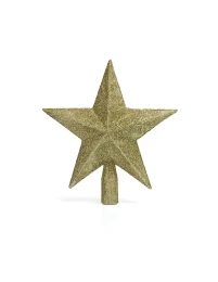 Χριστουγεννιάτικη Κορυφή Δέντρου Χρυσή με Glitter 20cm 237527 (Thumb 1)