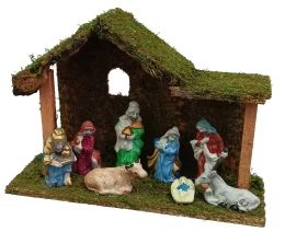 Χριστουγεννιάτικη Φάτνη Ξύλινη με 8 Φιγούρες 26cm 238094 (Thumb 2)
