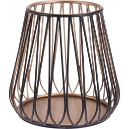 JΚ Home Décor - Κηροπήγιο Μεταλλικό Μαύρο & Χρυσό 11x11x10cm (Thumb 1)