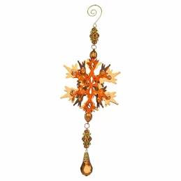 JΚ Home Décor - Στολίδι Χιονονιφάδα Μεταλλική Μπρονζέ 27cm (Thumb 1)