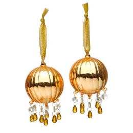 JΚ Home Décor - Μπάλα Γυάλινη Χρυσή S/2 8cm (Thumb 1)