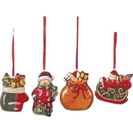 JΚ Home Décor - Κεραμικά Στολίδια Δέντρου S/4 8cm (Thumb 1)