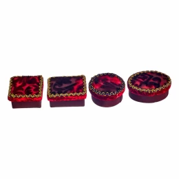 JΚ Home Décor - Κουτί Μπορντώ 8x8x4cm S/4 (Thumb 1)