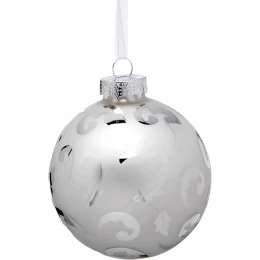 JΚ Home Décor - Μπάλα Γυάλινη Ασημί 9cm S/3 (Thumb 1)