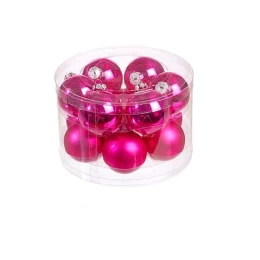 JΚ Home Décor - Μπάλα Γυάλινη Φούξια S/12 6cm (Thumb 1)