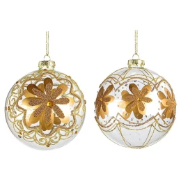 JΚ Home Décor - Μπάλα Γυάλινη Χρυσή 2Σχδ 10cm (Thumb 1)