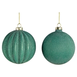 JΚ Home Décor - Μπάλα Γυάλινη Πράσινη 2Σχδ 8cm (Thumb 1)