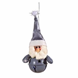 JΚ Home Décor - Στολίδι Άγιος Βασίλης Κουδουνάκι Ασημί 20cm (Thumb 1)