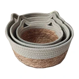 JΚ Home Décor - Καλάθι Ψάθινο 28x12-20x9cm S/3 (Thumb 1)
