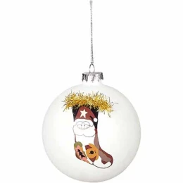 JΚ Home Décor - Μπάλα Γυάλινη Λευκή 8cm (Thumb 1)