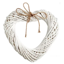 JΚ Home Décor - Καρδιά Ψάθινη Λευκή 40x34x8cm (Thumb 1)