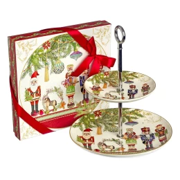 JΚ Home Décor - Γλυκιέρα Πορσελάνη 2-Επιπέδων (Thumb 1)