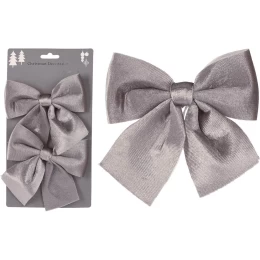 JΚ Home Décor - Φιογκάκι Βελούδο Ασημί S/2 14x24cm (Thumb 1)