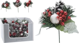 JΚ Home Décor - Κλαδί Χριστουγέννων 3Σχδ 10x22cm (Thumb 1)