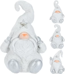 JΚ Home Décor - Νάνος Πολυρεζίν Λευκό 3Σχδ LED 14x13x22cm (Thumb 1)