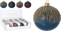 JΚ Home Décor - Μπάλα Γυάλινη με Glitter 8cm 4Σχδ (Thumb 1)