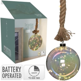 JΚ Home Décor - Μπάλα Γυάλινη 15LED WW 15cm (Thumb 1)