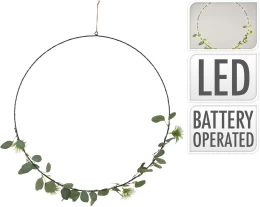 JΚ Home Décor - Στεφάνι Μεταλλικό LED Μαύρο 62cm (Thumb 1)