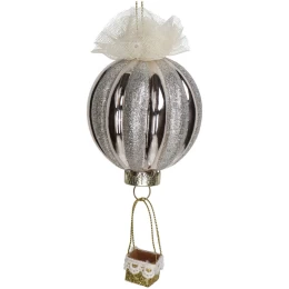 JΚ Home Décor - Μπάλα Γυάλινη Αερόστατο Ασημί (Thumb 1)
