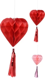 JK Home Décor - Στολίδι Καρδιά Κόκκινη 25-35cm Set 2 (Thumb 1)