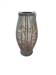 JK Home Décor - Φανάρι Bamboo Γκρι 29x72cm (Thumb 1)