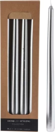 DINNER CANDLES 4PC 30CM SILVER (Thumb 1)