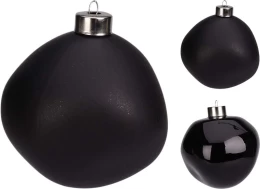 JK Home Décor - Μπάλα Βότσαλο Γυάλινη Μαύρη 10cm 3Σχδ (Thumb 1)