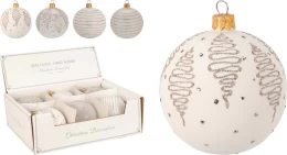 JK Home Décor - Μπάλα Γυάλινη με Glitter 10cm 4Σχδ (Thumb 1)