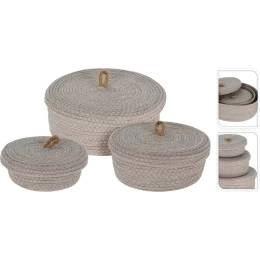 JΚ Home Décor - Καλάθι Χάρτινο με Καπάκι S/3 (Thumb 1)